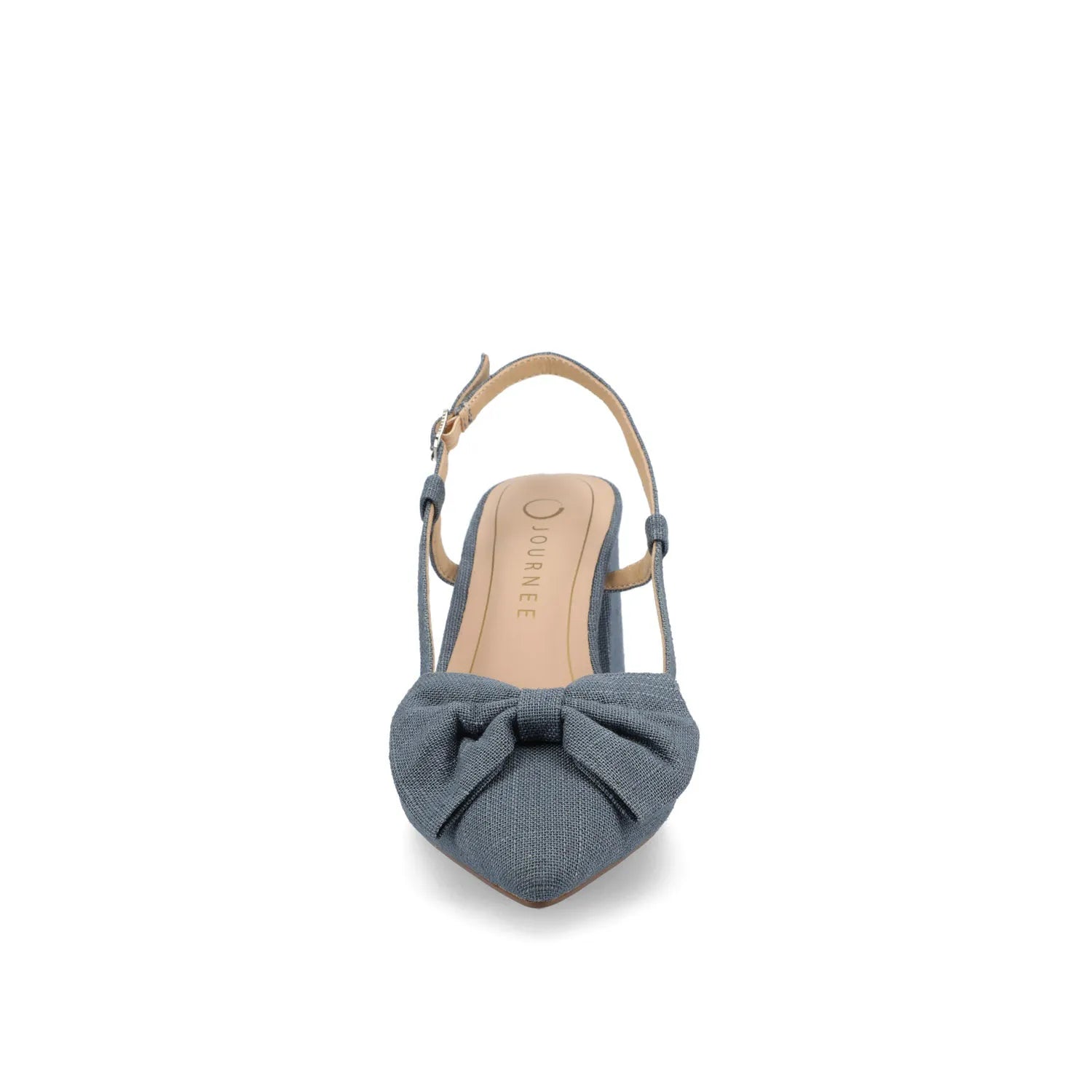 Tailyynn Slingback Block Heels in Statement Denim