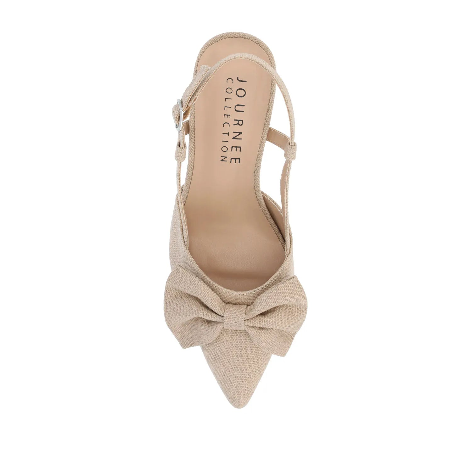 TAILYNN Wide Block Heel Pumps in Tan Beige Fabric