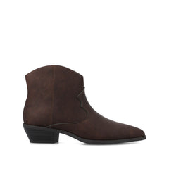 TALIAH Western Ankle Booties in Vintage Brown
