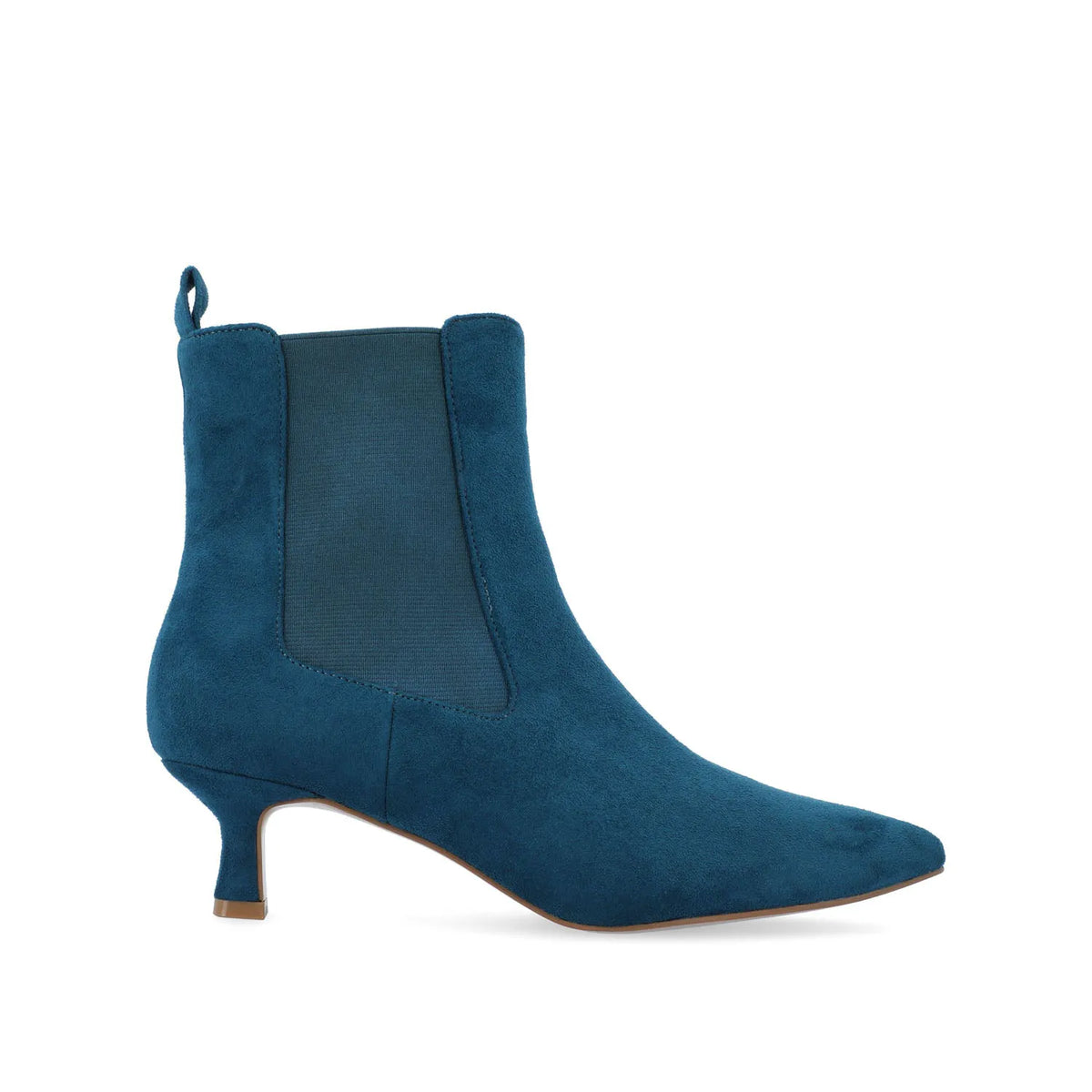 TENLEE Chelsea Booties in Blue Faux Suede