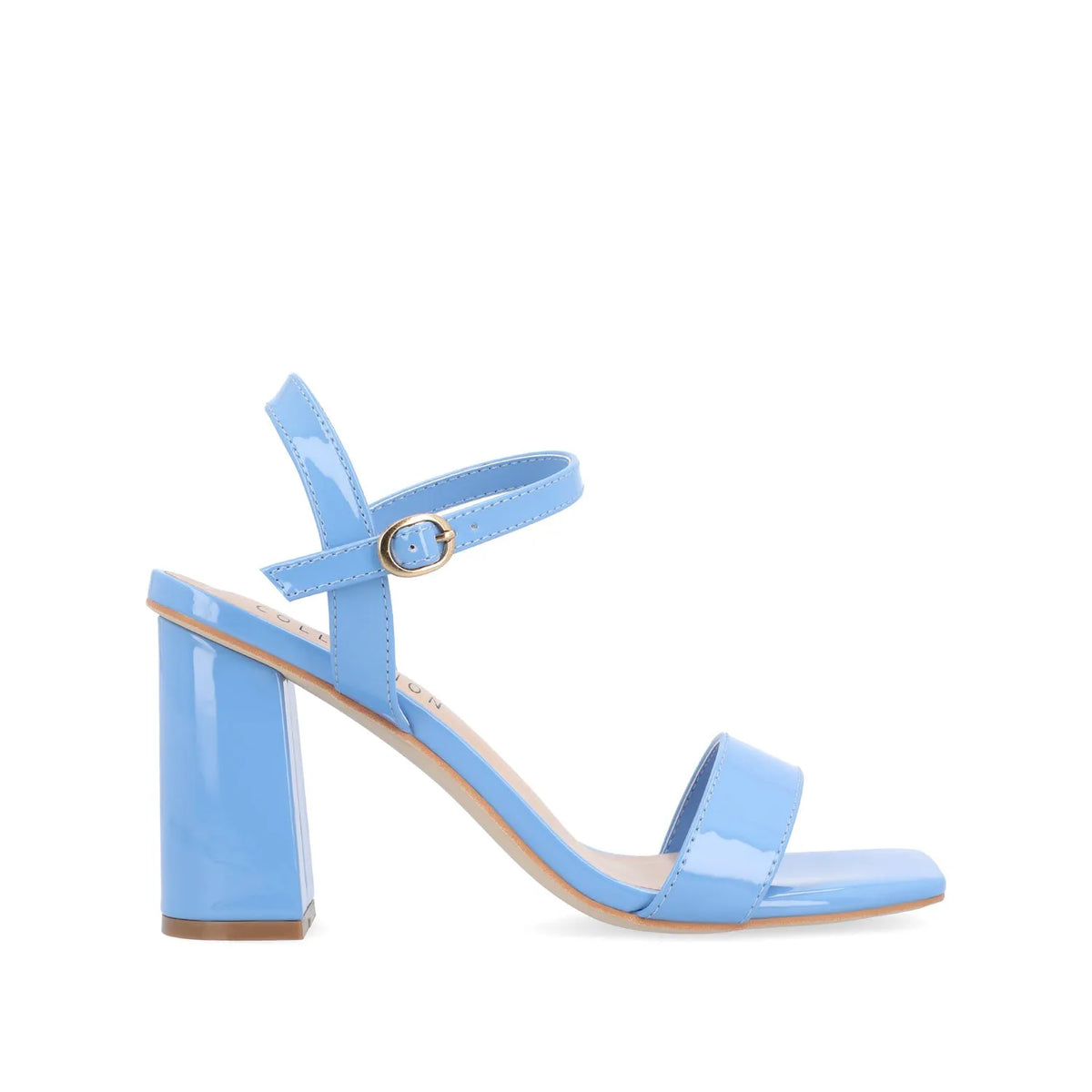 Tivona Wide Fit Vegan Leather Strappy Heels - Blue