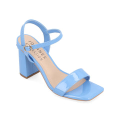 Tivona Wide Fit Vegan Leather Strappy Heels - Blue