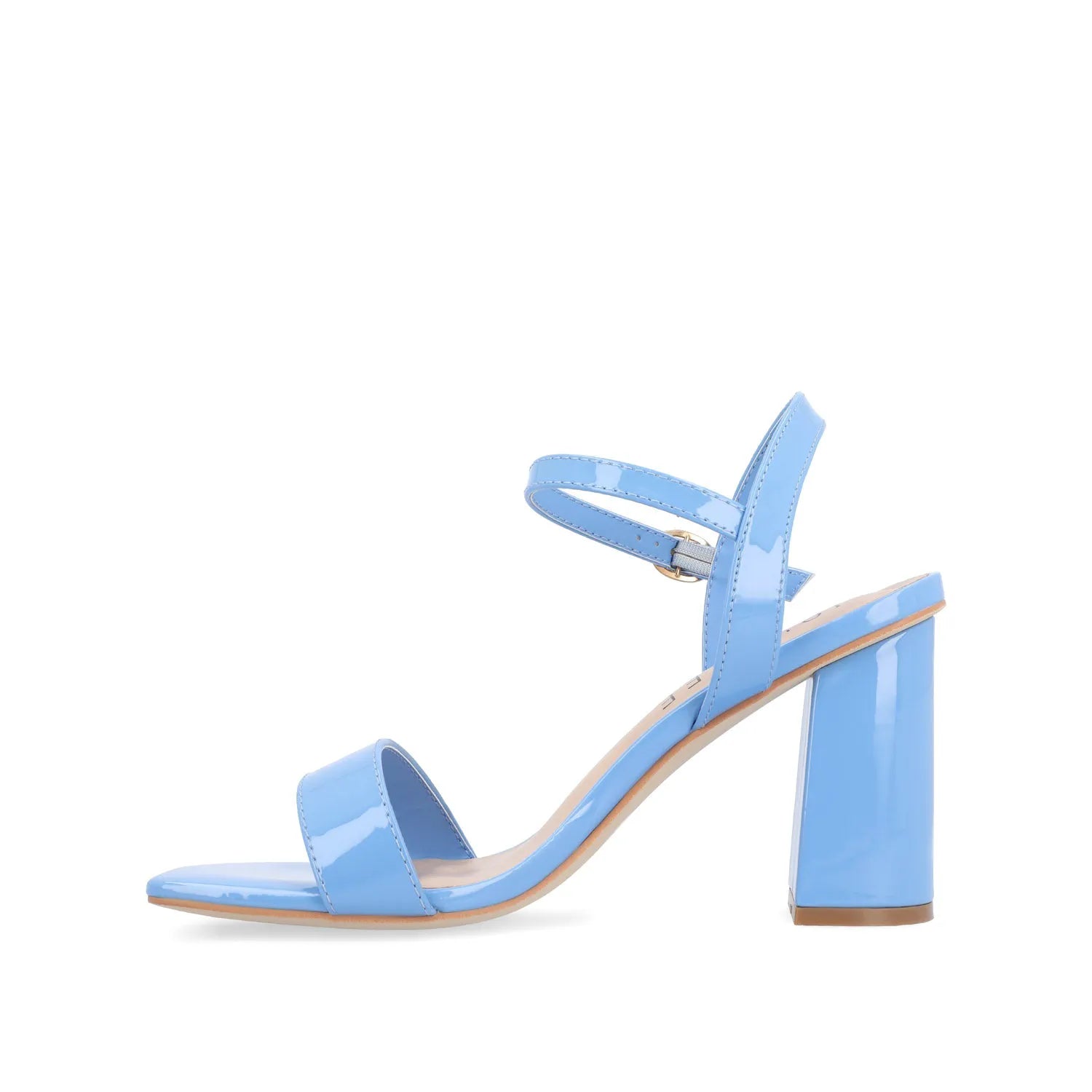 Tivona Wide Fit Vegan Leather Strappy Heels - Blue