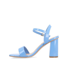 Tivona Strappy Block Heels in Vegan Leather - Blue