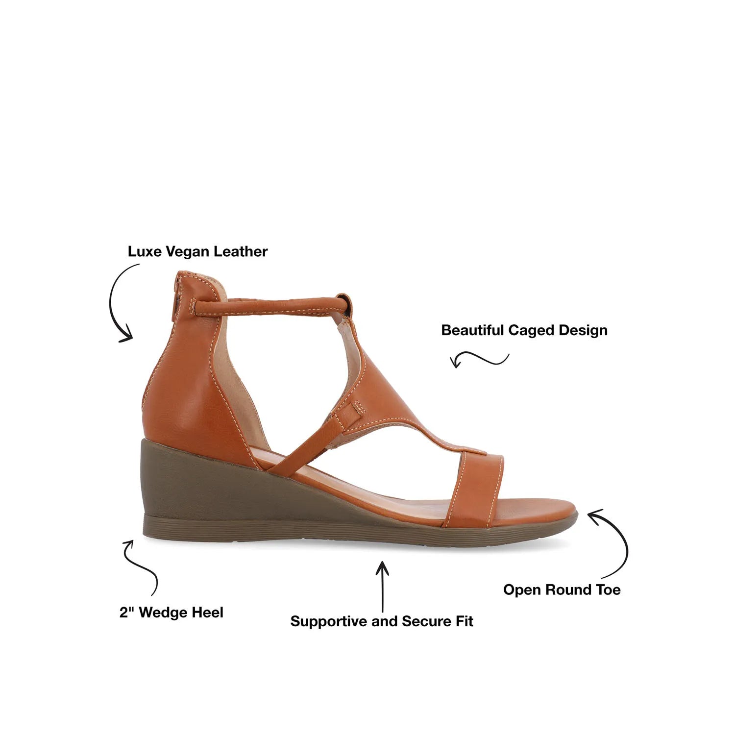 TRAYLE Vegan Leather Gladiator Sandals - Tan