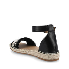 Tristeen Espadrille Sandals in Fabric - Black/Beading