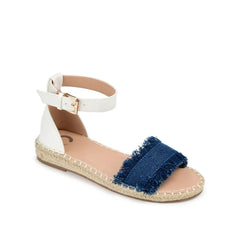 Tristeen Espadrille Sandals in Dark Denim Fabric