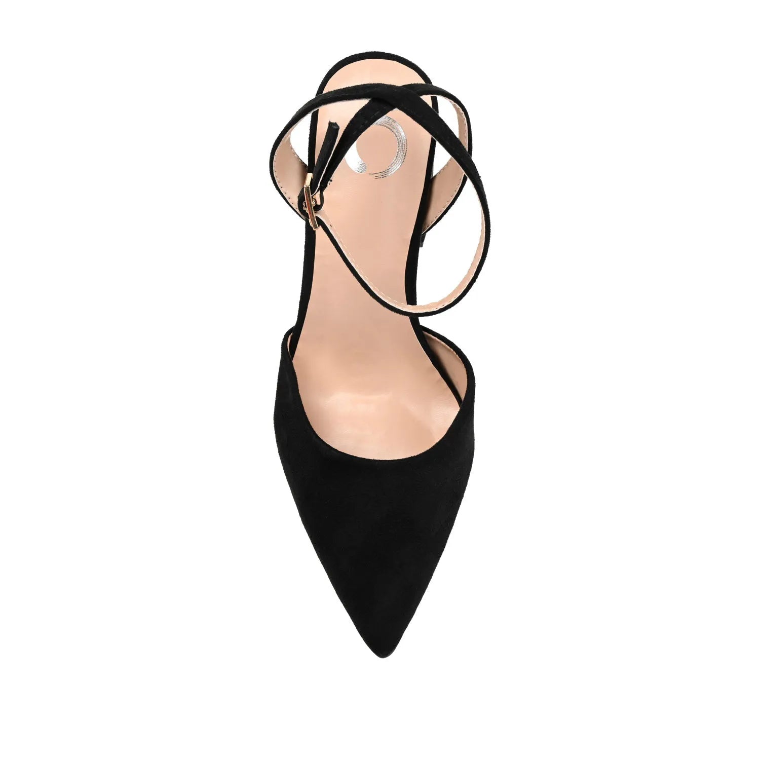TYYRA Wide Block Heels in Faux Suede - Black