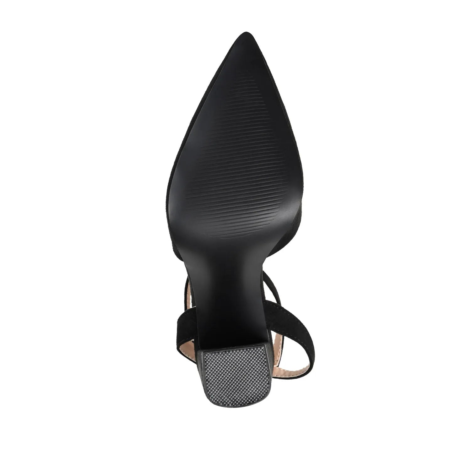TYYRA Wide Block Heels in Faux Suede - Black