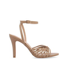 Vanita Taupe Vegan Leather Stiletto Heels