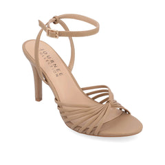 Vanita Taupe Vegan Leather Stiletto Heels