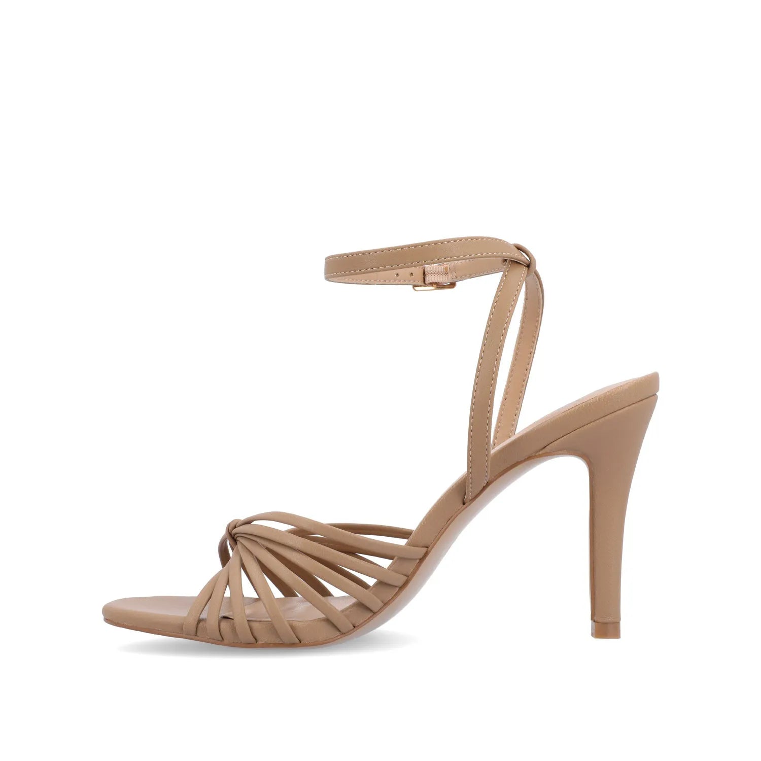 Vanita Taupe Vegan Leather Stiletto Heels