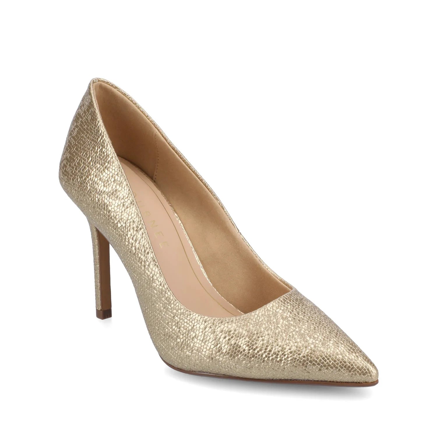Venus Stiletto Dress Pump Heels in Patent Gold