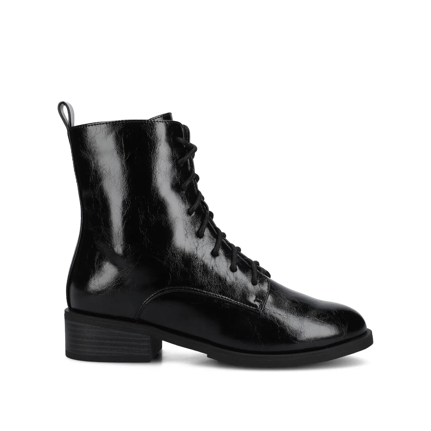 VIENNA Combat Booties - Wide Width (Crinkle Black)
