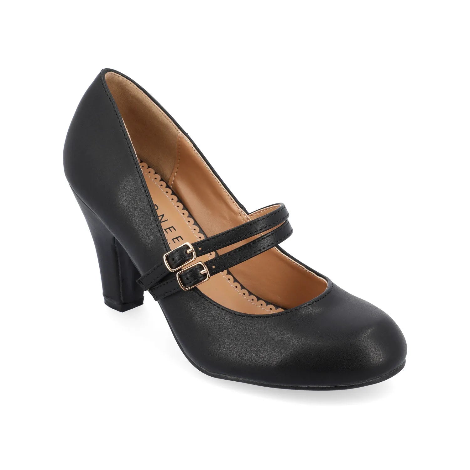 WINDY CROCO MARY JANE PUMP HEELS IN WIDE - Black