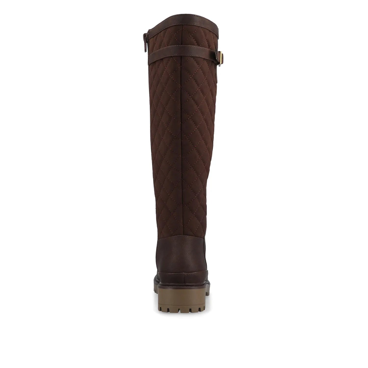 ZEMMIE Wide-Calf Quilted Boots in Vintage Chocolate