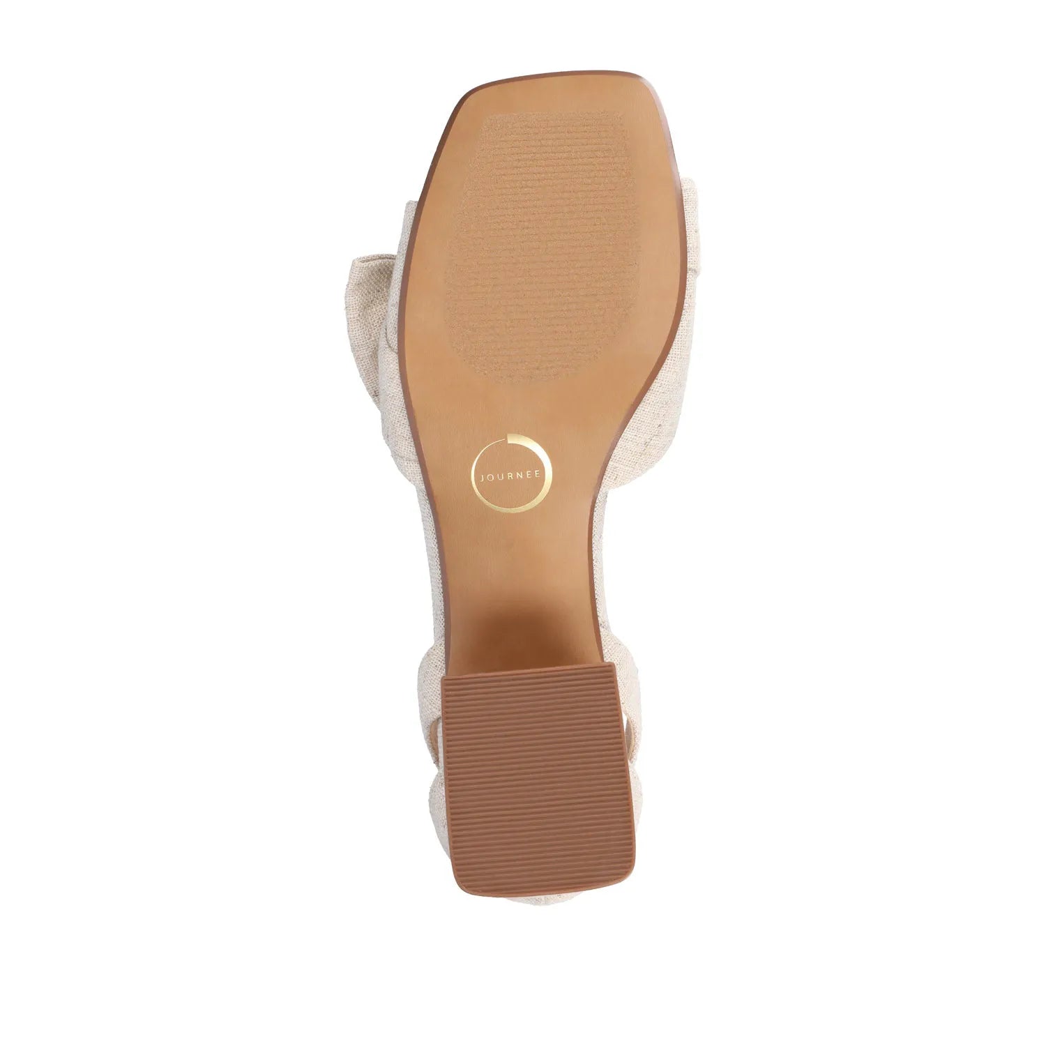 Zevi Strappy Block Heels in Wide Width - Bone Fabric