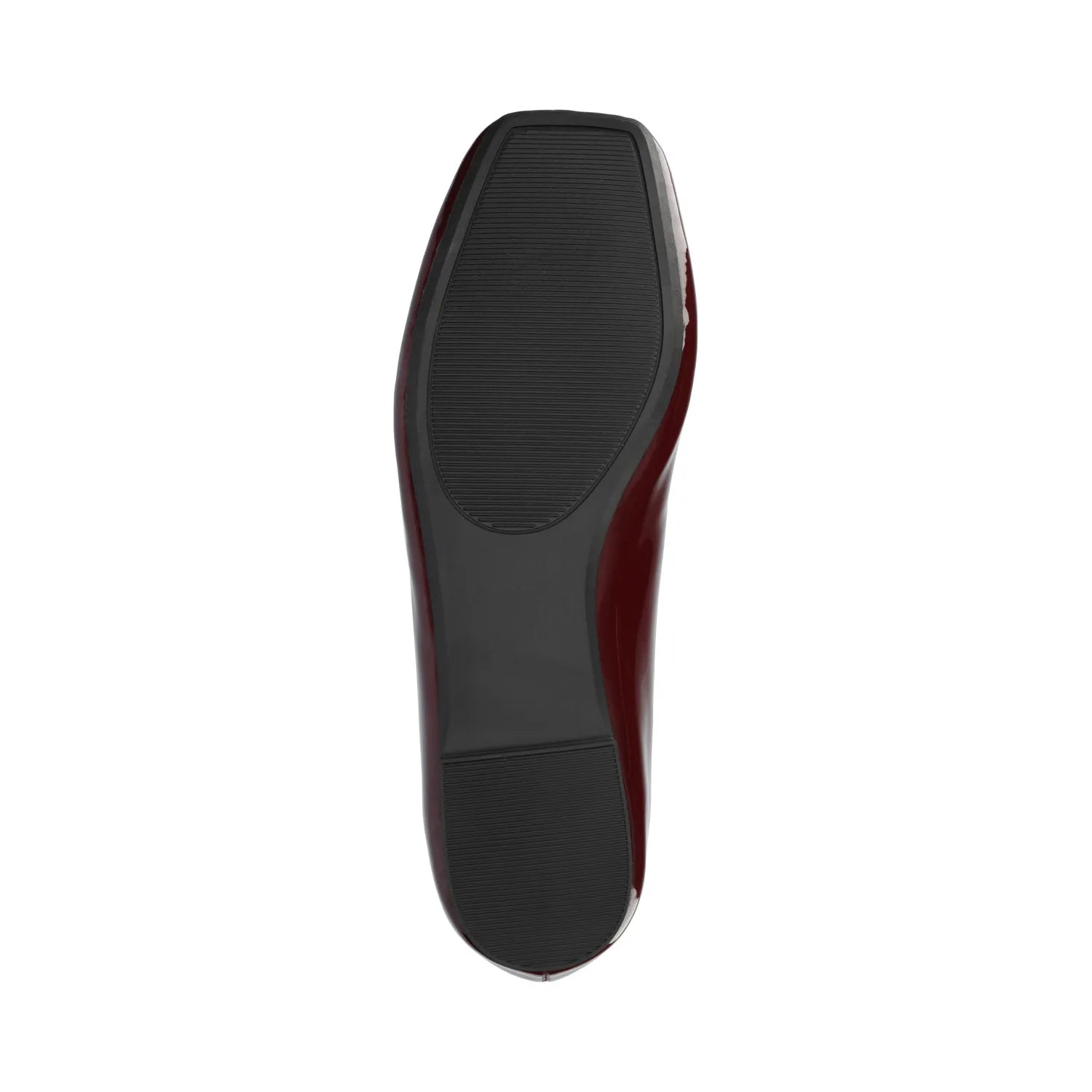 ZIMIA Square Toe Flats in Vegan Leather - Oxblood Nubuck