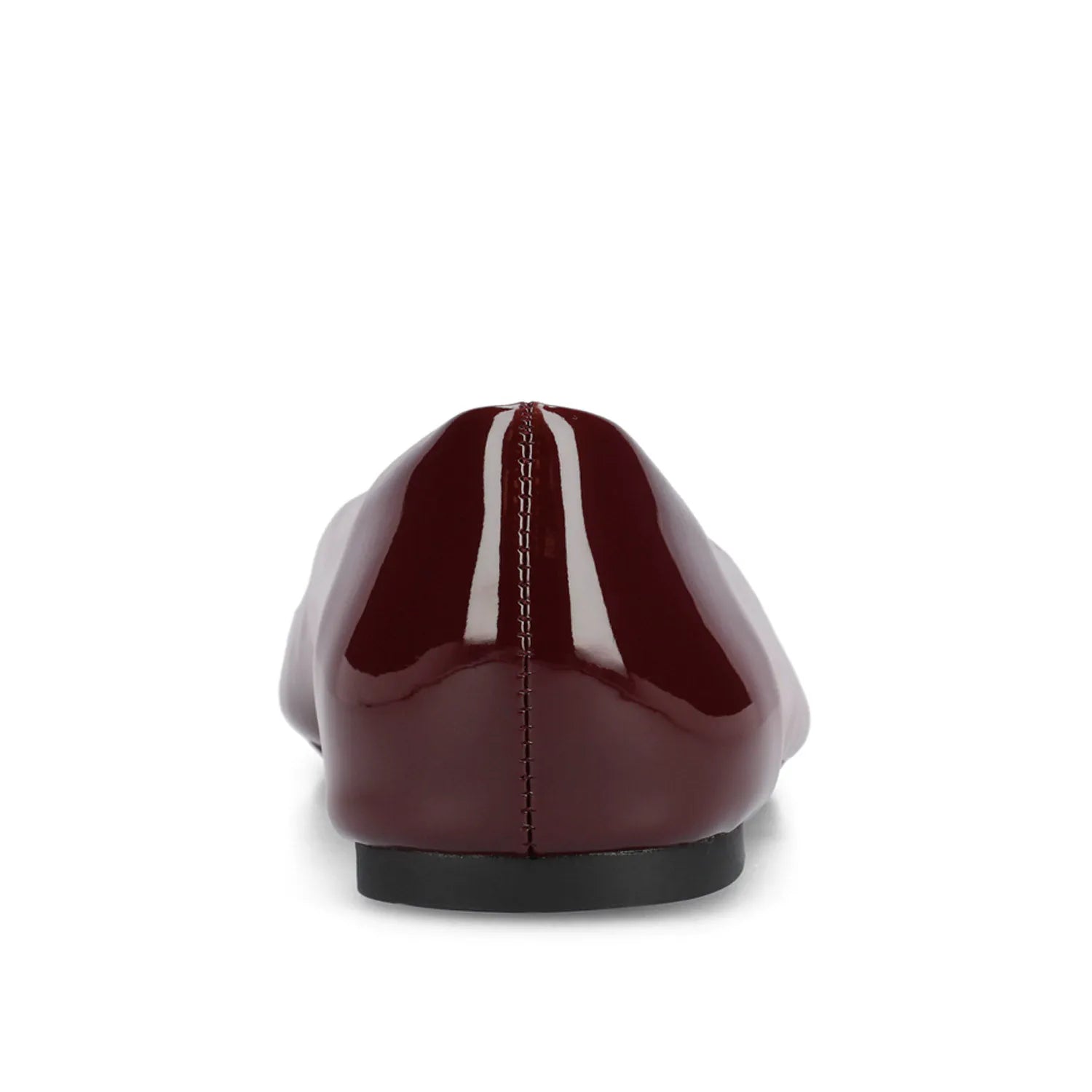 ZIMIA Square Toe Flats in Vegan Leather - Oxblood Nubuck